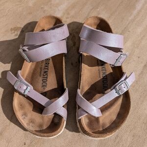 Birkenstock Lilac Leather Strappy Sandals